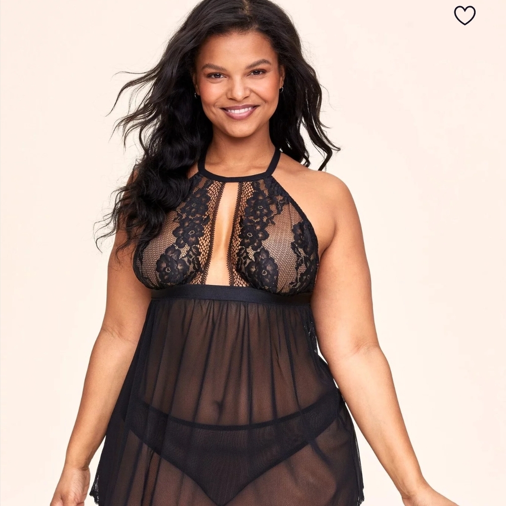 Elegant Black Lace Babydoll Lingerie